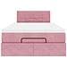 Struttura Letto Pouf con Materasso Rosa 120x200 cm Velluto - Foto miniatura 6