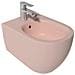 Sanitari Sospesi Opaco Infinity: Vaso, Bidet, Copriwater Soft-close - Salmone Opaco - Foto miniatura 4