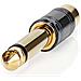 Adattatore Audio Mono Da 6,35 Mm Maschio A Rca Femmina, Nero / Oro - Foto miniatura 3