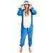 Pigiama Da Donna Tuta Kigurumi Onesie Costume Squalo Blu 175-185 Xl - Foto miniatura 3