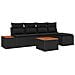 Set Divano da Giardino 6 pcs Nero 184 x 62 x 85 cm Poly Rattan - Foto miniatura 1