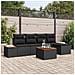 Set Divano da Giardino 6 pcs Nero 184 x 62 x 85 cm Poly Rattan - Foto miniatura 2