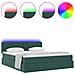 Letto con luci a strisce a LED Verde Scuro 180 x 200 cm Velluto - Foto miniatura 4