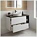 Mobiletto, Beige e nero, 160 cm, Con piano, 4 cassetti, Sospeso, Frontali in MDF, MODERNO - Foto miniatura 2