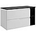 Mobiletto, Beige e nero, 160 cm, Con piano, 4 cassetti, Sospeso, Frontali in MDF, MODERNO - Foto miniatura 1