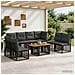 Set Divano da Giardino 9 pz Nero e Grigio scuro polyrattan - Foto miniatura 5
