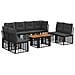 Set Divano da Giardino 9 pz Nero e Grigio scuro polyrattan - Foto miniatura 1