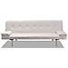 Divano Letto con 2 Cuscini Similpelle Regolabile Bianco Crema - Foto miniatura 3