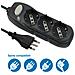 62072 Multipresa tripla polivalente (schuko + 10/16A) con interruttore - cavo 1,5 m nero - Foto miniatura 3