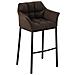 Sgabello DAMASO B con Telaio a 4 Gambe Nero, in Tessuto Marrone Telaio Nero Opaco - Foto miniatura 1