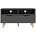 Mobile Porta TV Grigio 90x40x48,5 cm in Legno Multistrato - Foto miniatura 2