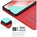Custodia Compatibile Con Samsung Galaxy A41 In Rosso Carminio - Coperchio Protettiva Con Chiusura Magnetica, Funzione Stand E Tasca Per Le Carte - Foto miniatura 4