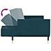 Divano Letto A 2 Posti Con 2 Cuscini Blu In Velluto - Foto miniatura 2