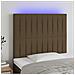 Testiera A Led Marrone Scuro 80x5x118/128 Cm In Tessuto - Foto miniatura 1