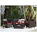 Conversational Conversation Set 4 Pezzi In Vetro E Resina Wicker Marrone - Foto miniatura 3