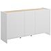Credenza Calino, Buffet Da Soggiorno, Madia Moderna Da Salotto A 3 Ante, 138x42h76 Cm, Bianco E Rovere - Foto miniatura 2
