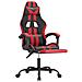 Sedia da Gaming Girevole Poggiapiedi Nero e Rosso Similpelle - Foto miniatura 5