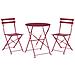 Set Bistrot Pieghevole Fiori Metallo Bordeaux - Foto miniatura 3
