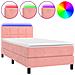 Letto a Molle con Materasso e LED Rosa 80x200 cm in Velluto - Foto miniatura 1