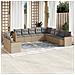 Set Divani Da Giardino 11 Pz Con Cuscini Beige In Polyrattan - Foto miniatura 1