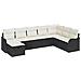 Set di Divani da Giardino  con Cuscini in Polyrattan Nero, Divano da Giardino  per 2 Persone con Magazzino & Cuscini in Polyrattan Nero - Foto miniatura 1