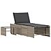 Lettini Prendisole 2pz con Tavolino Grigio Chiaro in Polyrattan - Foto miniatura 5