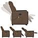 Poltrona Alzapersona Massaggiante Reclinabile Marrone Tessuto - Foto miniatura 8