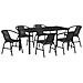 Set da pranzo da giardino di 7 pezzi in Rattan Nero - Foto miniatura 1