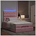 Struttura Letto Pouf con Materasso Rosa 120x200 cm Velluto - Foto miniatura 3