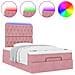 Struttura Letto Pouf con Materasso Rosa 120x200 cm Velluto - Foto miniatura 4