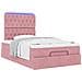Struttura Letto Pouf con Materasso Rosa 120x200 cm Velluto - Foto miniatura 6