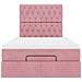 Struttura Letto Pouf con Materasso Rosa 120x200 cm Velluto - Foto miniatura 8