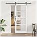 Porta scorrevole  con kit di attrezzatura Bianco 83x211 cm Legno massello in pino, Porta interna  con vetro 'ORKDAL'Bianca 83x211x4 cm - Foto miniatura 2