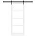 Porta scorrevole  con kit di attrezzatura Bianco 83x211 cm Legno massello in pino, Porta interna  con vetro 'ORKDAL'Bianca 83x211x4 cm - Foto miniatura 4