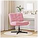 Poltrona Relax con Base Girevole Rosa 63 x 75 x 76 cm Velluto - Foto miniatura 3