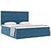 Letto con contenitore e LED Blu Scuro 160 x 200 cm Velluto - Foto miniatura 3