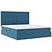 Letto con contenitore e LED Blu Scuro 160 x 200 cm Velluto - Foto miniatura 5