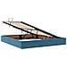 Letto con contenitore e LED Blu Scuro 160 x 200 cm Velluto - Foto miniatura 6