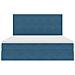 Letto con contenitore e LED Blu Scuro 160 x 200 cm Velluto - Foto miniatura 7