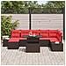 Set Divano da Giardino 8 pcs Marrone e Rosso polyrattan - Foto miniatura 3