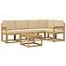 Set di divani da esterno con cuscino 6 pcs Bianco e Beige - Foto miniatura 1
