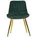 Sedia Paris Verde E Gold In Tessuto Con Gambe Dorate - Set 2 Pezzi - Foto miniatura 4