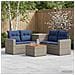 Set di divani 6 pz Grigio e Blu Navy Rattan sintetico e Acciaio - Foto miniatura 6