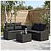 Set di divani 6 pz Nero Rattan sintetico e Acciaio - Foto miniatura 3