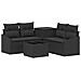 Set di divani 6 pz Nero Rattan sintetico e Acciaio - Foto miniatura 1