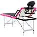 Lettino Da Massaggio A 4 Sezioni In Alluminio Nero E Rosa - Foto miniatura 6