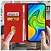 Custodia Per Xiaomi Redmi Note 9 Copertina Portacarte Funzione Supporto Rossa - Foto miniatura 3