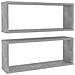 Mensole Parete a Cubo 2pz Grigio Cemento 60x15x23cm Multistrato - Foto miniatura 2