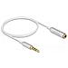 Cavo di prolunga audio stereo jack da 3,5 mm a 4 pin maschio per femmina Ultra Slim da 0,5 m bianco - Foto miniatura 2