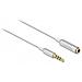 Cavo di prolunga audio stereo jack da 3,5 mm a 4 pin maschio per femmina Ultra Slim da 0,5 m bianco - Foto miniatura 1